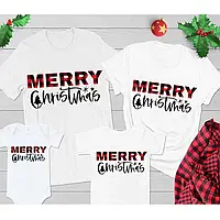 Футболки новорічні Фемілі Лук Family Look для всієї родини "Merry Christmass" Push IT