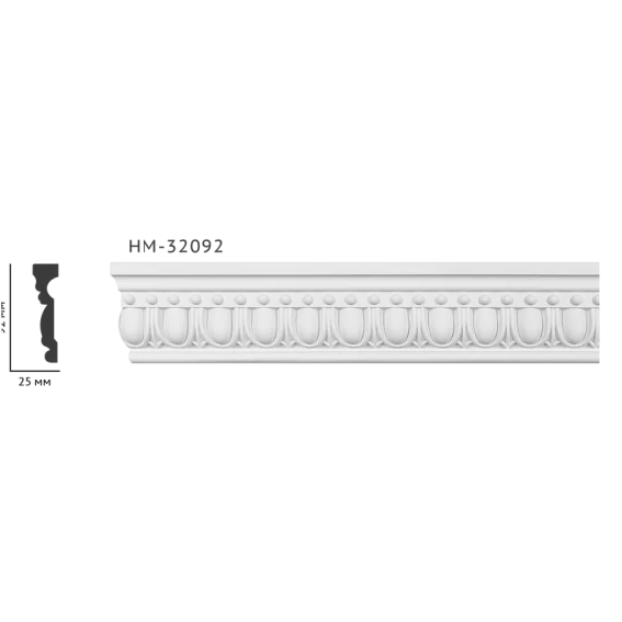 Молдинг для стін з орнаментом Classic Home HM-32092, ліпний декор з поліуретану