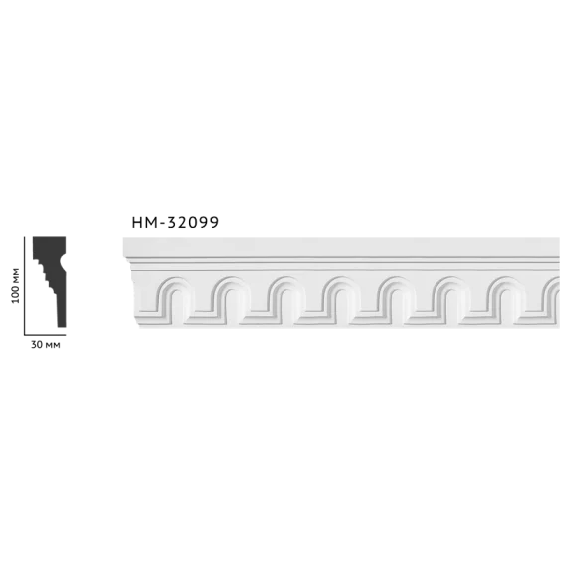 Молдинг для стін з орнаментом Classic Home HM-32099, ліпний декор з поліуретану