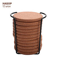Підставки з корка під чашку келих набір 12 штук