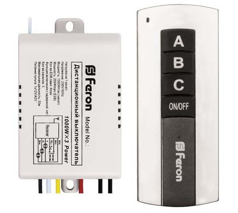 Дистанційний вимикач Feron TM76 1000W, 3 канали, фото 1