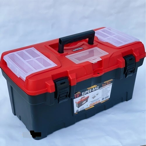 Ящик для інструментів Asrin plastik 19" зі вставною коміркою, червона кришка