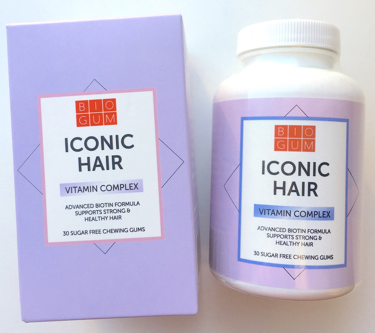 Жувальні вітаміни для волосся ICONIC HAIR bio gum, комплекс вітамінів для жіночого здоров'я