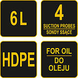 Помпа ручна для відкачування масла ємність - 6 л/4 трубки VOREL 78032 (Польща), фото 4