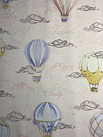 Обои для стен детские НЕБО фабрика Vinil Украина метровые флизелиновые ЭШТ 2-1537 воздушные шары персиковые