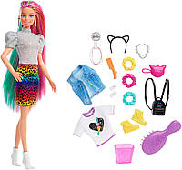 Лялька Barbie Барбі райдужний леопард Leopard Rainbow Hair Doll GRN81 оригінал