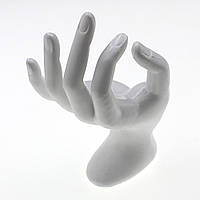 Рука підставка для прикрас вертикальна біла матеріал акрил розмір висота 17 см ширина 10 см