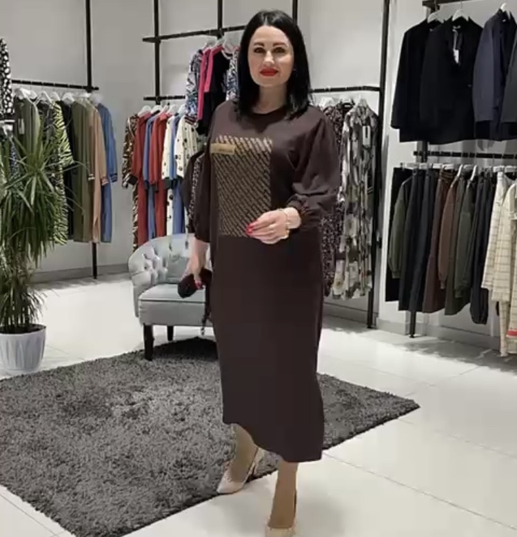 Жіноча коричнева сукня Туреччина великий розмір