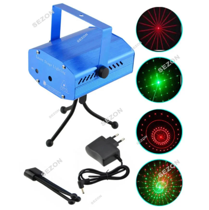 Новорічний лазерний проєктор Візерунки 45 червоно-зелений