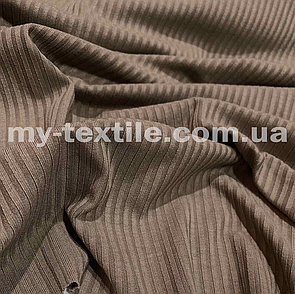 Трикотаж Мустанг рубчик (Лапша) 3х2 Кава з молоком