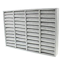 Ювелірний планшет горизонтальний під кільця та браслети на 10 рядів і 4 відділення розмір 35х24х5 см сірий велюр