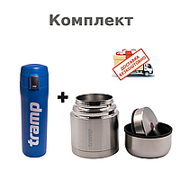 Комплект термос 0,45 л. синий Tramp + термос с широким горлом 0,5 л. Tramp, TRC-107-blue+TRC-129