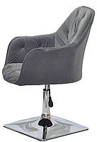 Крісло Mario 4CH-Base сірий В-1004 велюр хромована квадратна опора, поворотне з регулюванням висоти, фото 8