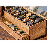 Коробка для годинника з дерева на 12 відділень зі скляною кришкою з ящиком EB-6.4., фото 4