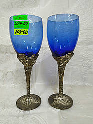 Набір келихів 2 шт. мельхіор+скло