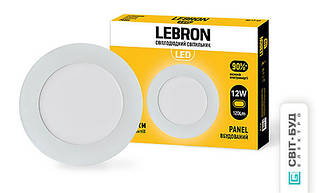 Світлодіодний світильник Lebron L-PR-1241, 12 W, вбудований, 170x19mm, 4100 K, 850Lm, кут 120°