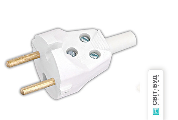 Вилка без заземлення, 6А - фото 1 - id-p1519191746