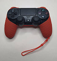 Силіконовий чохол з ремінцем для джойстика Dualshock 4 PS4 (червоний)