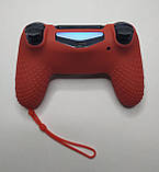 Силіконовий чохол з ремінцем для джойстика Dualshock 4 PS4 (червоний), фото 2