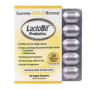 Пробиотики Лактобиф California Gold Nutrition LactoBif, 30 млрд КОЕ, 60 овощных капсул