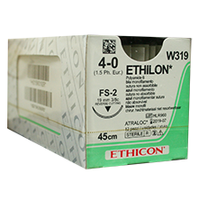 Етілон (Ethilon) 3/0, довжина 45см, обр-реж. голка 26мм Prime W1625T