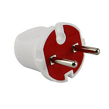 Вилка без заземлення, 10А, біла, AY-KA