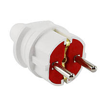 Вилка з заземленням, 16А, біла, AY-KA