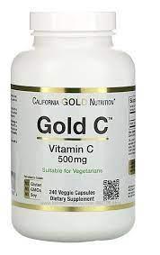 California Gold Nutrition, Gold C, вітамін C 500 мг, 240 капсул вегетаріанських, фото 1