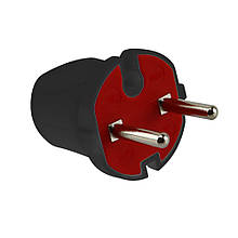 Вилка без заземлення, 10А, чорна, AY-KA