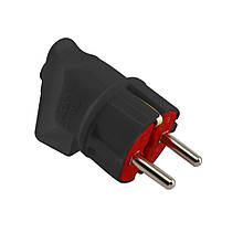 Вилка з заземленням, 16А, з ручкою, чорна, AY-KA