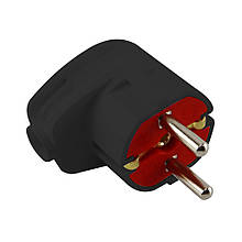 Вилка з заземленням, 16А, Г-подібна, чорна, AY-KA
