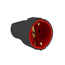 Розетка з заземленням, 16А, чорна, AY-KA