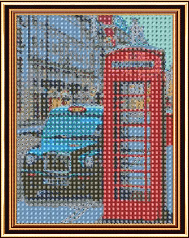 Алмазна мозаїка SANTI "Телефонна будка", 40*50см на підрамнику 954087, фото 1