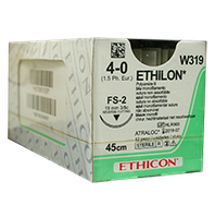 Этилон (Ethilon) 4/0, длина 45см, обр-реж. игла 19мм W319