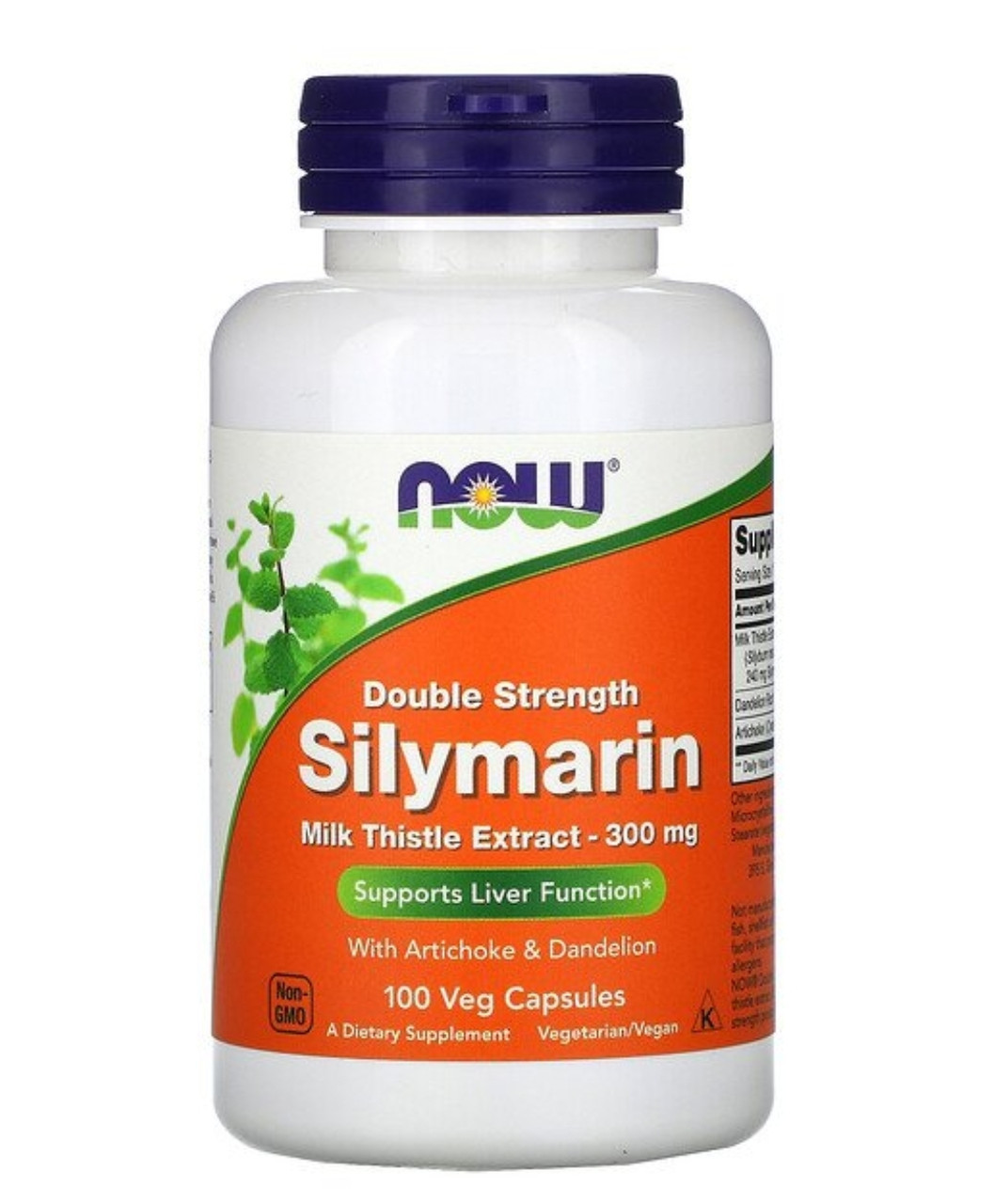 Now Foods, силімарин, екстракт розторопші, 300 мг, 100 рослинних капсул, фото 1