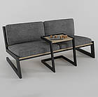 Чорний диван "SOFT" в стилі LOFT з металу і тканини, фото 3