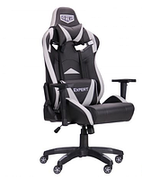 Геймерське ігрове крісло VR Racer Expert Wizard чорний/сірий, офісне комп'ютерне спортивне