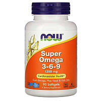 Now Foods, комплекс «Супер Омега 3-6-9», 1200 мг, 90 капсул