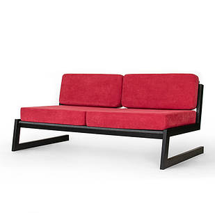 Червоний диван "SOFT" в стилі LOFT з металу і тканини