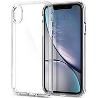 Прозрачный чехол накладка Spigen Ultra Hybrid for iPhone Xr, Clear (064CS24873)