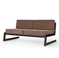 Коричневый диван "SOFT" в стиле LOFT из металла и ткани