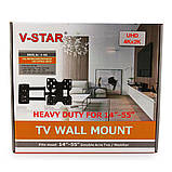 Настінне кріплення для телевізора (кронштейн) V-STAR 14"-55" V-499, фото 5