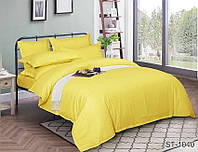 Желтое постельное белье страйп сатин в полоску Турция 150x215 см. LUXURY ST-1040