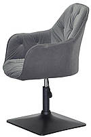 Крісло Mario 4 BK-Base сірий В-1004 велюр чорна квадратна опора, поворотне з регулюванням висоти, фото 9
