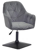 Крісло Mario 4 BK-Base сірий В-1004 велюр чорна квадратна опора, поворотне з регулюванням висоти, фото 6