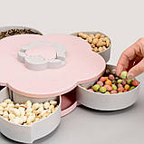Розсувна менажниця тарілка-органайзер для сухофруктів і цукерок із підставкою для телефона Candy Box, фото 7