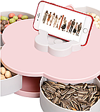 Розсувна менажниця тарілка-органайзер для сухофруктів і цукерок із підставкою для телефона Candy Box, фото 8