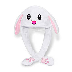 Яскрава шапка з вушками які пидиймаються Зайка Біла 1431