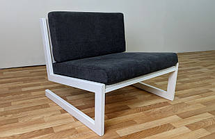 Біле крісло "SOFT" в стилі LOFT з металу і тканини