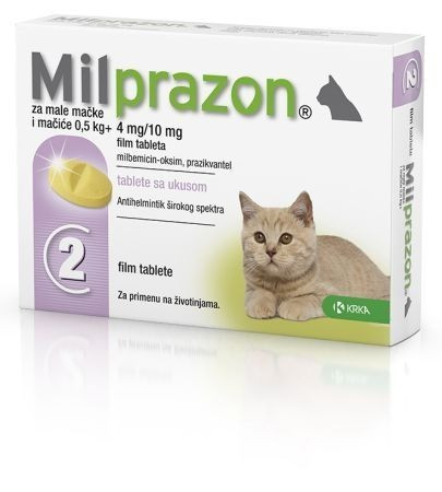 Мілпразон 4 мг/10мг Milprazon для котів та кошенят до 2 кг таблетки від глистів, 1 таблетка